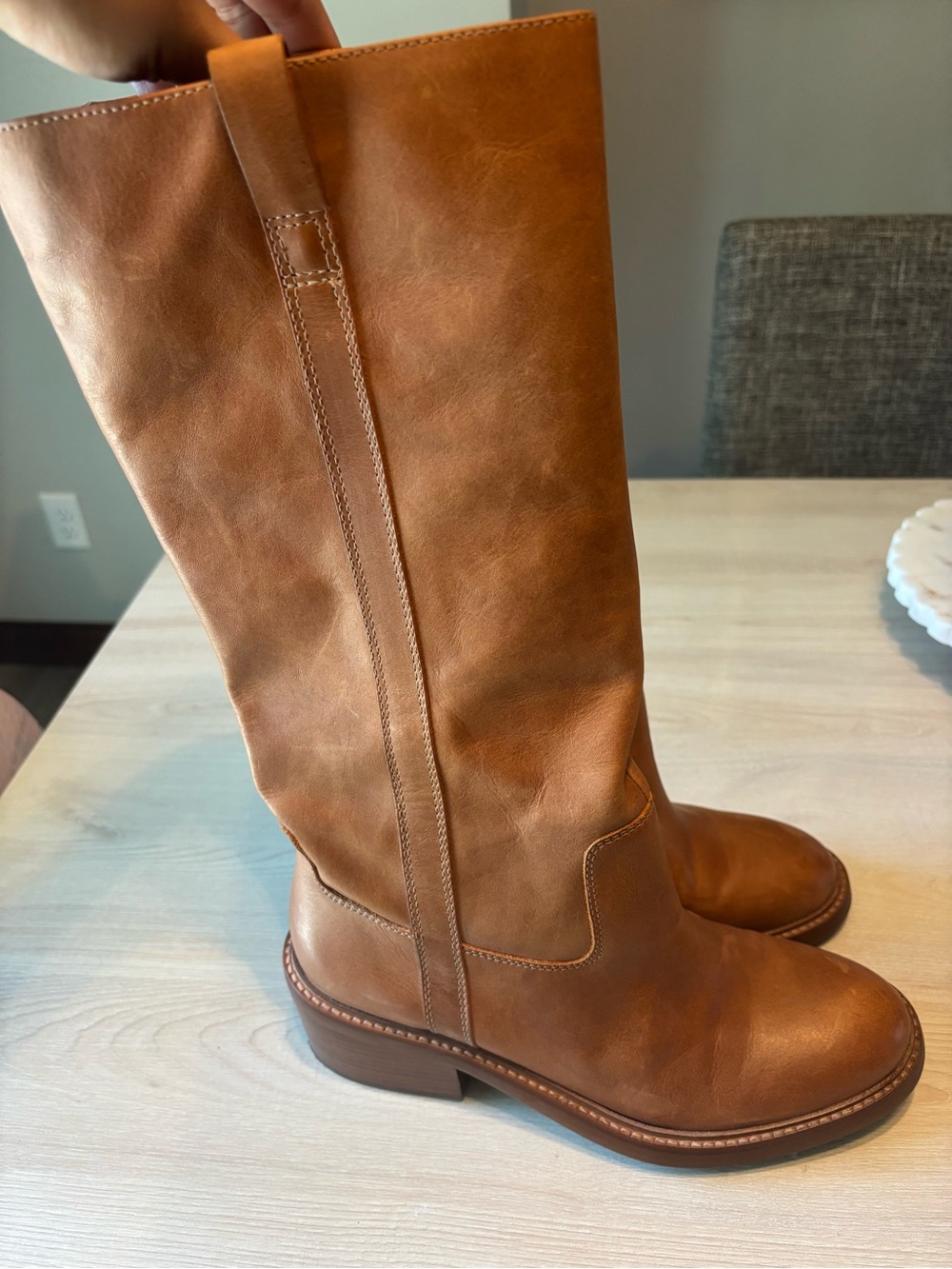 Women's Tall Leather Riding Boots - Chestnut Brown - Dolce Vita Illora Boors